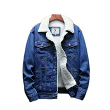 Men’s Denim Plush Wool-Lined Winter Jacket