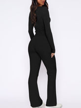 Lunavena V‑Neck Lounge Set in black back view
