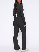 Lunavena V‑Neck Lounge Set in dark gray back view