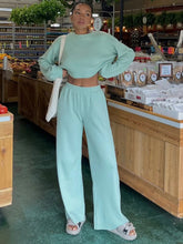 Mellara Waffle Lounge Set in aqua front view