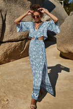 PetalVista Floral Viscose Duo in misty blue front view