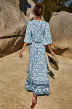 PetalVista Floral Viscose Duo in misty blue back view
