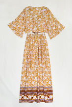 PetalVista Floral Viscose Duo sherbet color back flat lay of top and skirt set