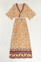 PetalVista Floral Viscose Duo sherbet color front flat lay showing top and skirt set