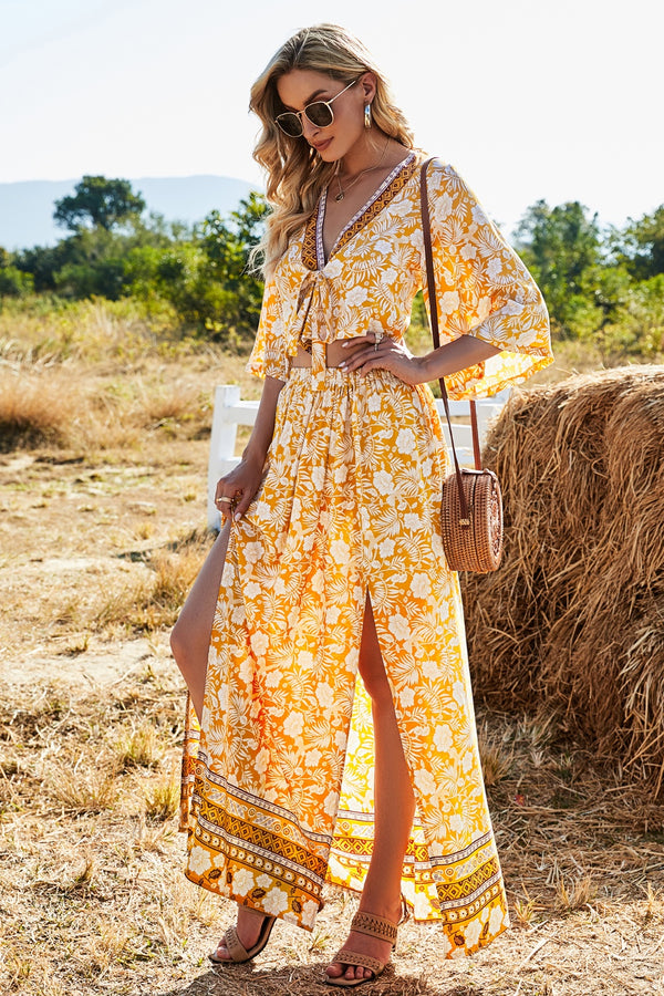 PetalVista Floral Viscose Duo in sherbet front view