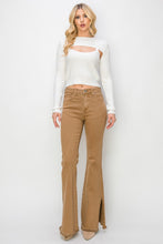 RISEN Bailey High Waist Flare Jeans styled for evening brunch