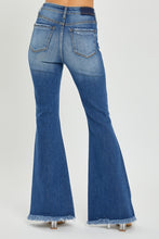 Back view of RISEN jeans showing high waist and flare leg design