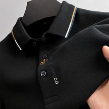 Royale Crest Fleur de Lis Men's Contrast Trim Collar Long Sleeve Polo
