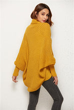 Back view of woman in Mustard SeraphinaWing Cardigan, light texture and batwing shape visible.