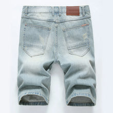 New Men's DistressFlex Cotton Elastic Washed Knee-Length Jean Shorts