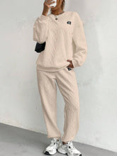 Sylvenza Texture Lounge Ensemble in tan front view