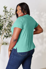 Back view of Full Size Round Neck T-Shirt with relaxed fit, in teal