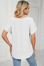 Back view of cropped short sleeve Veluretta Mistflair Blouse in white.