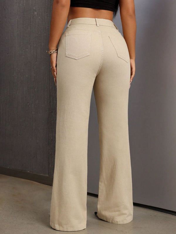 Back view showcasing the pockets and bootcut fit of VelvetaCurve™ jeans.