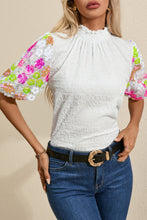 Model wearing LustruBloom™ Blouse paired with casual pants and accessories.