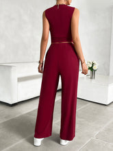 Zenvara Loungewear Set in burgundy back view