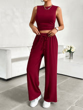 Zenvara Loungewear Set in burgundy front view