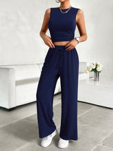 Zenvara Loungewear Set in dark blue styled with accessories for a casual versatile style look