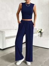 Zenvara Loungewear Set in dark blue front view