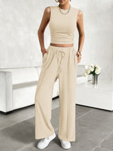 Zenvara Loungewear Set in tan front view