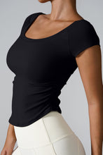 aerava u neck tee black side view