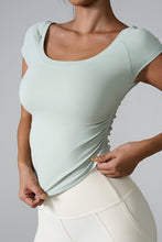 aerava u neck tee light green front view