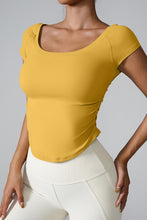 aerava u neck tee mustard front view