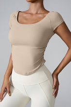 aerava u neck tee sand front view