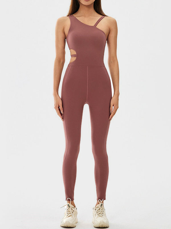 asymaflow jumpsuit brown front view