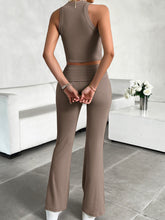 Averra Ribbed Luxe Knit Duo mocha back view