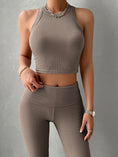Averra Ribbed Luxe Knit Duo mocha close up front view detail