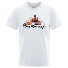 Front view of the White Barrel Craft Malt Whiskey O-neck short-sleeve graphic tee.