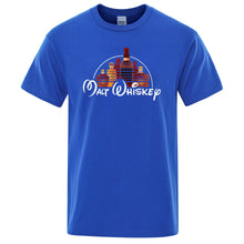 Front view of the Blue Barrel Craft Malt Whiskey O-neck short-sleeve graphic tee.