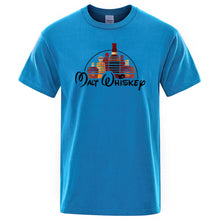 Front view of the Light Blue Barrel Craft Malt Whiskey O-neck short-sleeve graphic tee.