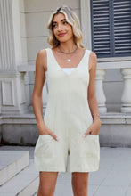 Auréla V-Strap Romper in Beige – Front View