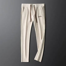 beige auralyss elite stripe pants front view