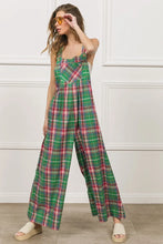 BiBi Plaid Overalls styled for a daytime coffee date with platform sandals and gold accessories.
