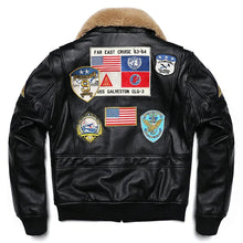 Black AeroVante Heritage G1 Flight Genuine Leather Cowhide Jacket back view with aviation-inspired style.