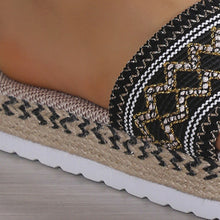 A close up of the black Open Toe side  Platform zig zag design Sandals.
