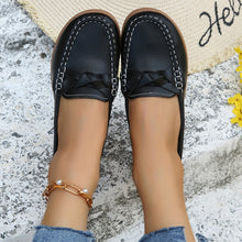  Black Weave Wedge Heeled Loafers front angle