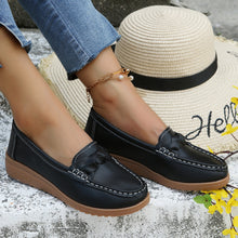 Black Weave Wedge Heeled Loafers side profile