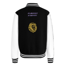 Black-White Divine Dominion Heavyweight Varsity Jacket back view