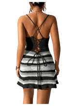 Black Zephyrelle cutout stripe cover-up dress back view