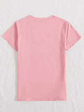 Back view of CaliVista Round Neck Tee in blush pink, laid flat to show shoulder seams and clean stitching.