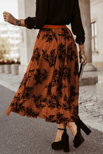 Back view of Burnt Umber Elverra Bloomline Maxi Skirt featuring high waist and embroidery