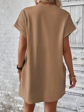 Back view of Camel Rahluna Mini Tee Dress showcasing flattering silhouette and premium fabric quality.