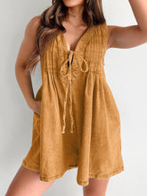 Styled for weekend coffee runs—caramel romper with oversized cardigan and tote bag, minimal and earthy.