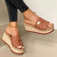 Caramel PU Leather Open Toe Sandals side view on model