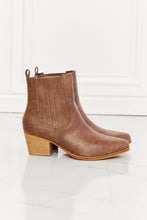 Side Image of Brown MMShoes Love the Journey Stacked Heel Chelsea Boot in Chestnut