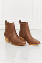 Side Angle of Brown MMShoes Love the Journey Stacked Heel Chelsea Boot in Chestnut